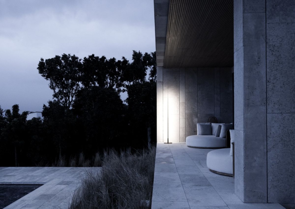 Origine emerge dal terreno con un design lineare e discreto.