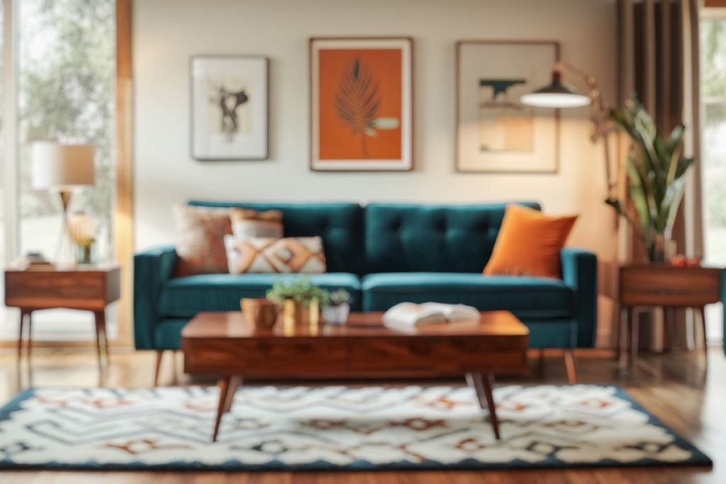 Salotto accogliente con arredamento curato nei dettagli.