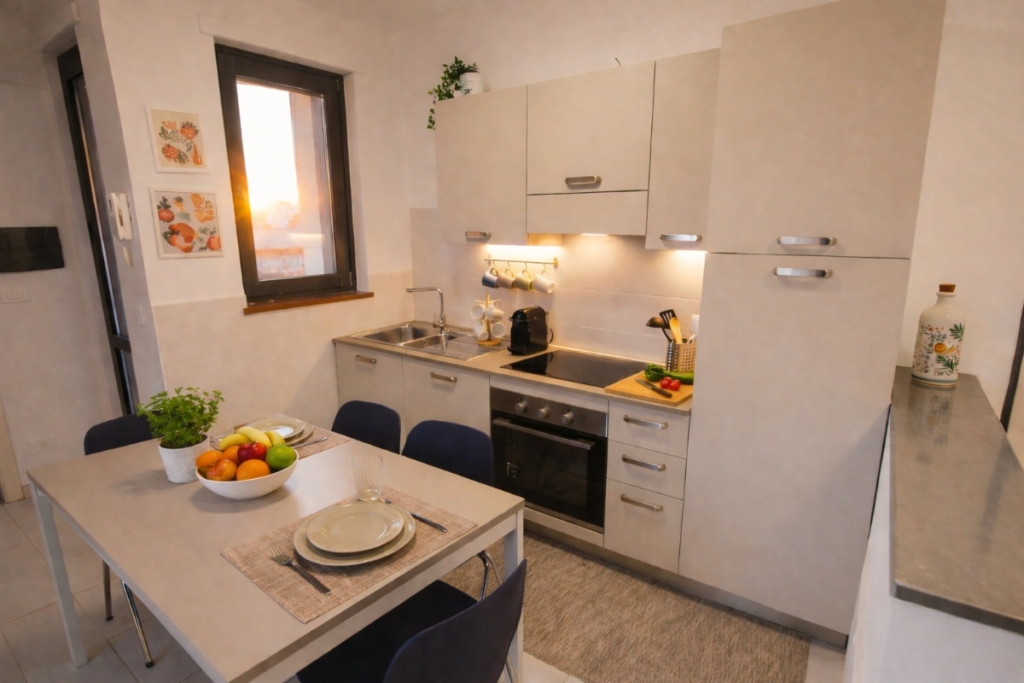 Grazie all'uso del laminato su misura, queste cucine offrono una struttura resistente e un'ottima facilità d'uso.